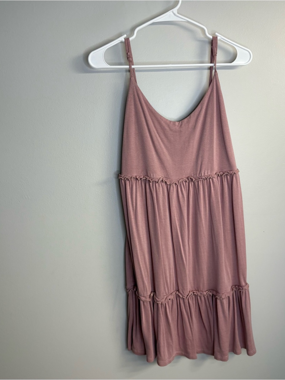 Pink Rose Mauve Tiered Slip Dress